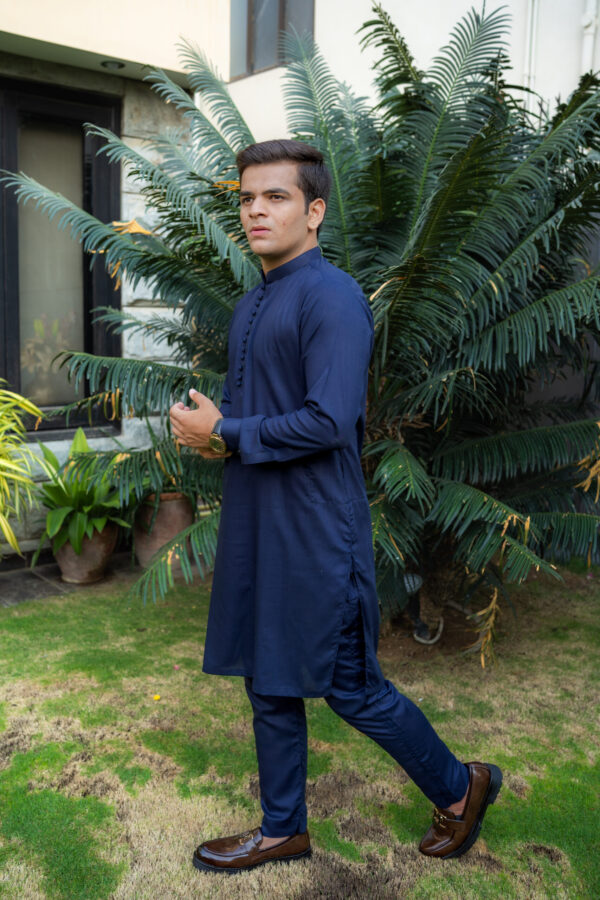 Dark Midnight Blue Kurta - Image 3