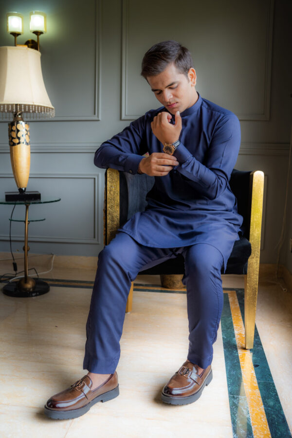 Dark Midnight Blue Kurta - Image 4