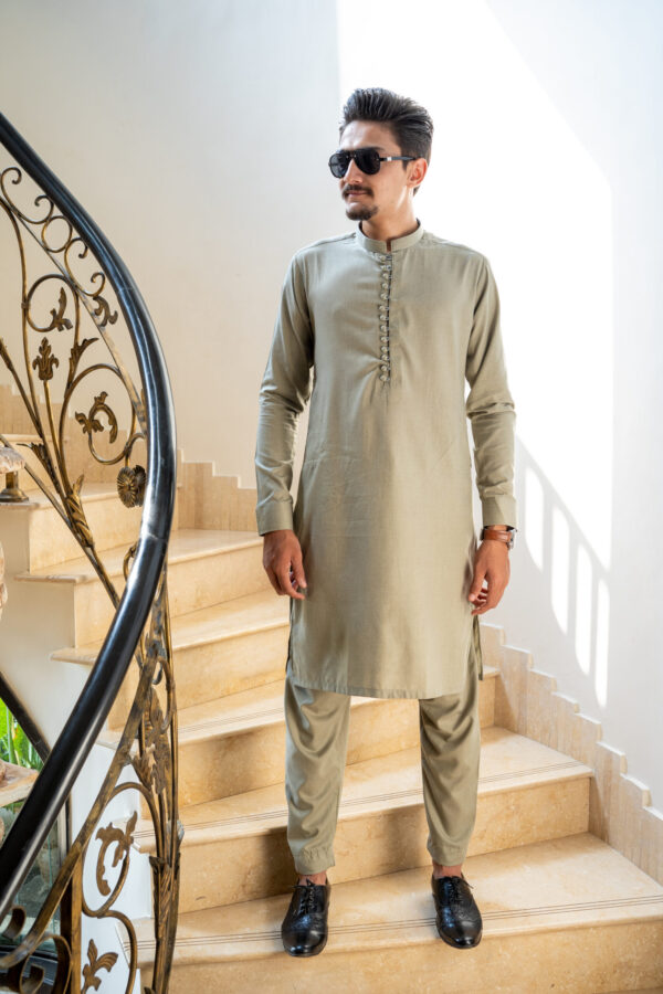 Muted Beige Kurta - Image 3