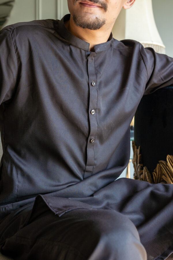 Muted Brownish Black Kurta - Image 2